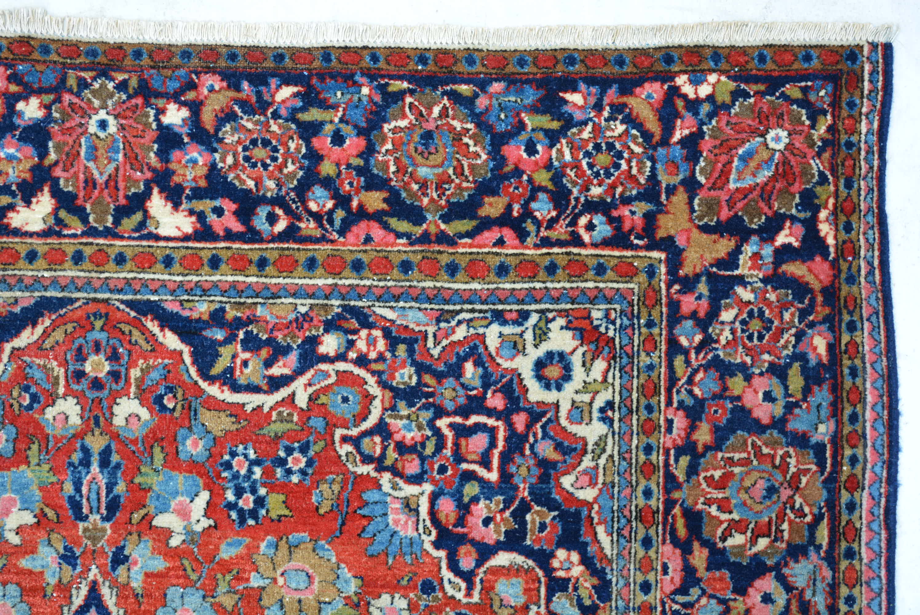 Antique Keshan Orient Carpet Plant Colors Kashan Rug Tapis Tappeto